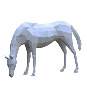 Metal white horse statue